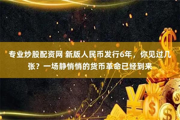 专业炒股配资网 新版人民币发行6年，你见过几张？一场静悄悄的货币革命已经到来