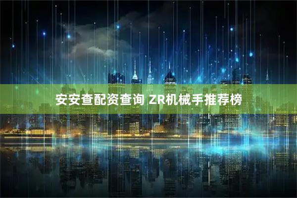 安安查配资查询 ZR机械手推荐榜